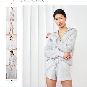 Quince Baby Alpaca-Wool Quarter Zip Size Small